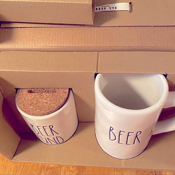 Rae Dunn BEER Stein and BEER FUND Coin Bank Ceramic Set BRAND NEW!! - Picture 3 of 7